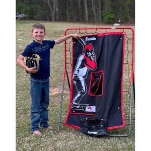 Baseball Pitching Target and Rebounder Net - 2-in-1 Switch Hitter Pitch Trainer
